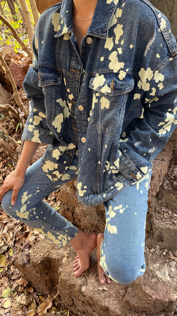 Handpainted Cow Print Jacket